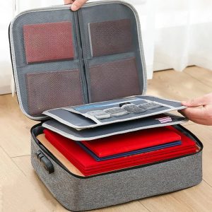 Porte-documents à 3 niveaux pour hommes et femmes, organiseur de documents,