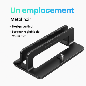 Support vertical pliable en  aluminium pour ordinateur portable  pour MacBook Air Pro,  pour tablette fente en métal noir