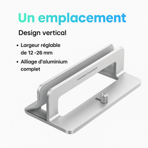 Support vertical pliable en  aluminium pour ordinateur portable  pour MacBook Air Pro,  pour tablette 1fente en métal