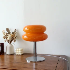 Lampe LED USB en verre macaron – lumière trichromatique à intensité réglable