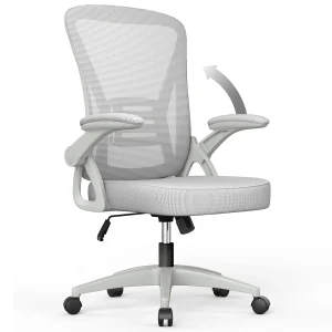 Chaise de bureau ergonomique avec accoudoirs relevables à 90° B